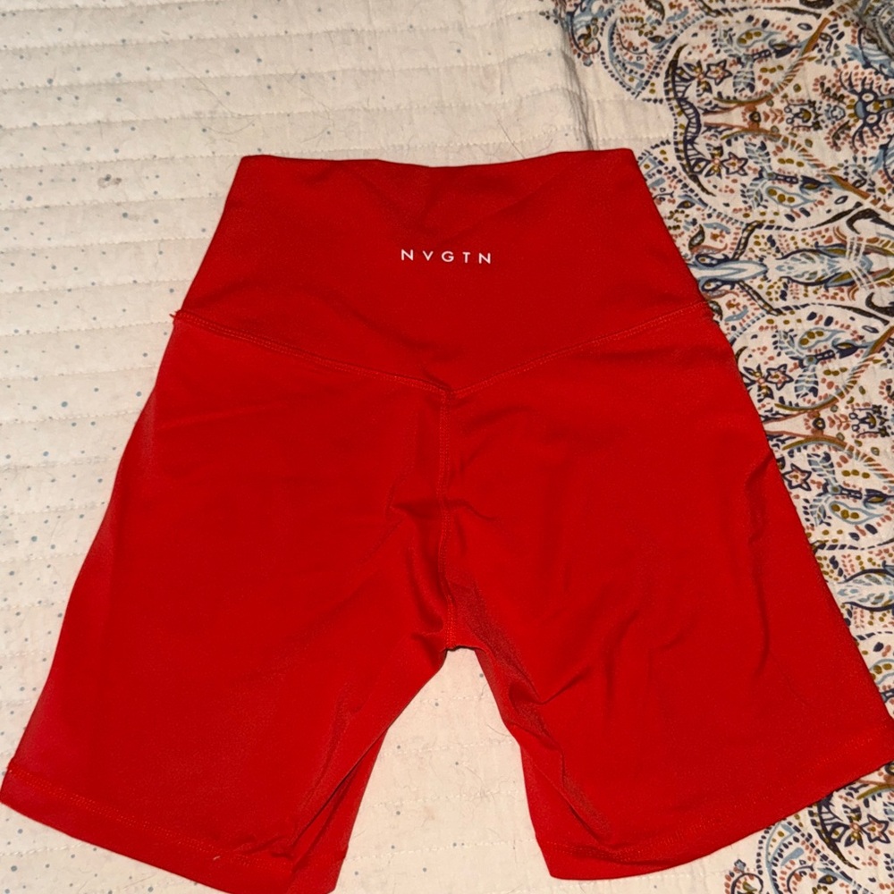 NVGTN Women's High-Waist Red Bike Shorts